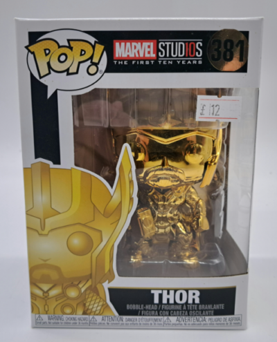 Thor – Funko Pop! Marvel #381 – Marvel Studios: The First Ten Years – Gold Chrome – Vinyl Bobblehead